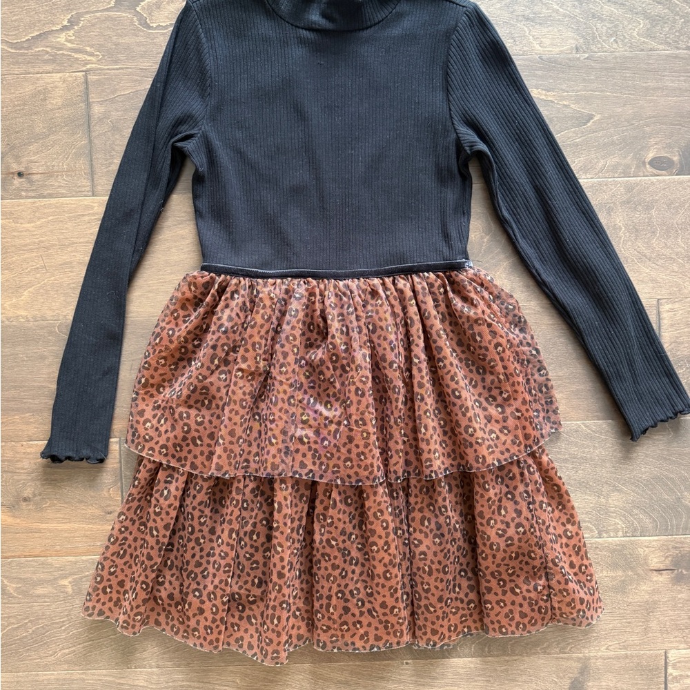 Janie and Jack Black and Brown Leopard Dress